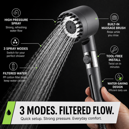 Foss™ Filtered Showerhead - The Smarter Way to Healthier Hair & Softer Skin